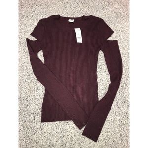 Shoulder Cut Bodycon Sweater